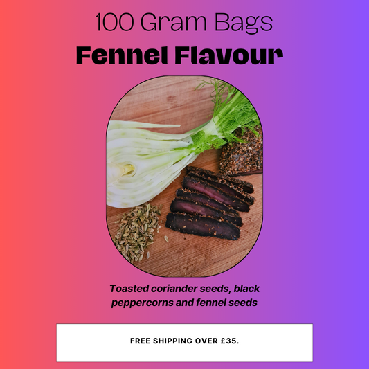 Fennel Flavour - 100 Grams High Protein / Low Fat Biltong